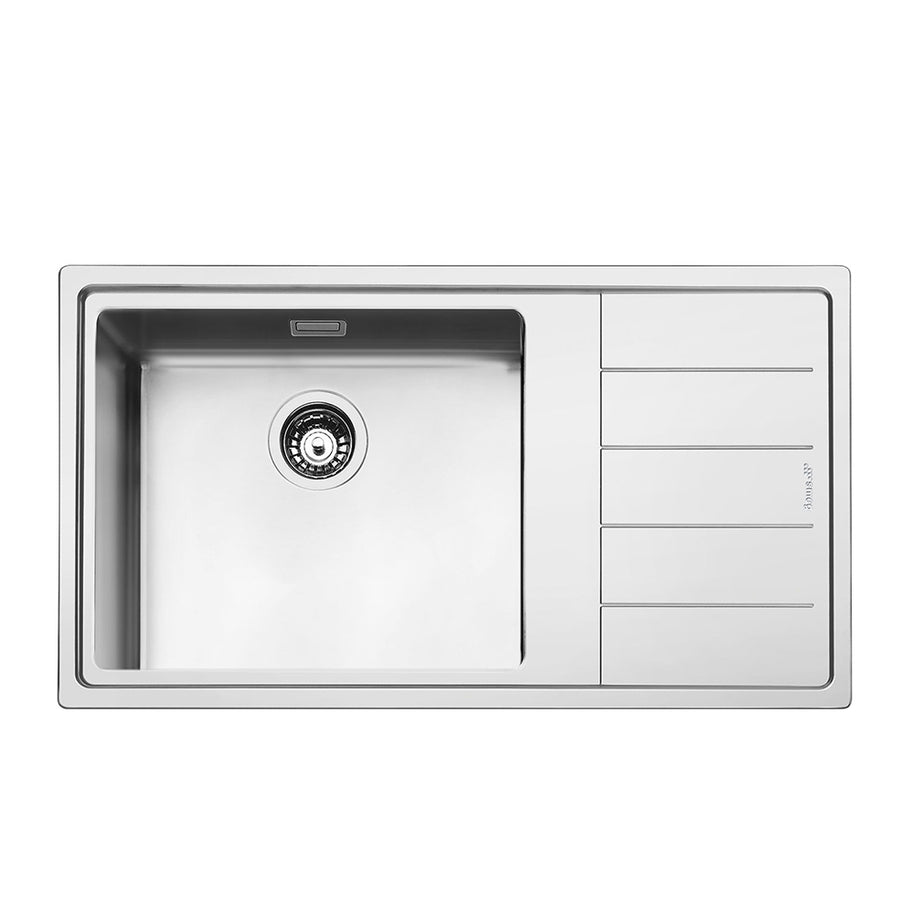 BUILT IN SINK SINGLE BOWL WITH RIGHT TRAY 86 CM