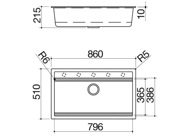 BUILT IN SINK BUILT-IN CITY GRANITE 90CM