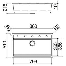 BUILT IN SINK BUILT-IN CITY GRANITE 90CM
