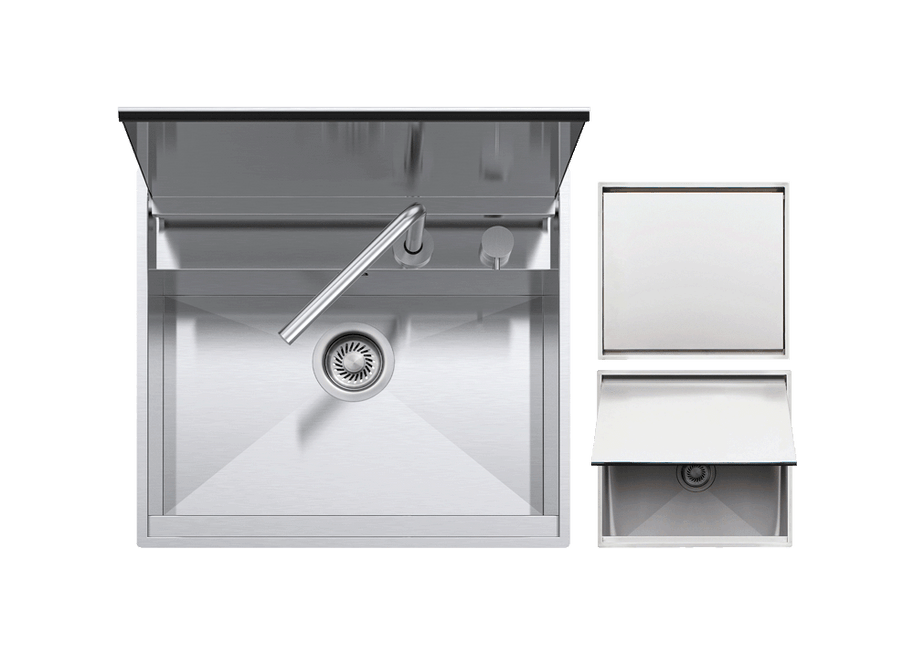 BUILT IN SINK SINGLE FLUSH-MOUNTED STAIN LESS STEEL OUT DOOR
