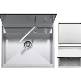 BUILT IN SINK SINGLE FLUSH-MOUNTED STAIN LESS STEEL OUT DOOR