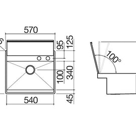 BUILT IN SINK + MIXER LAB 60 CM