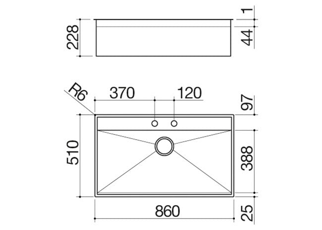 BUILT IN SINK SINGLE BUILT-IN OUT DOOR