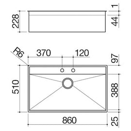BUILT IN SINK SINGLE BUILT-IN OUT DOOR
