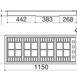 LAB BUILT IN HOB BLACK GRILL 120CM