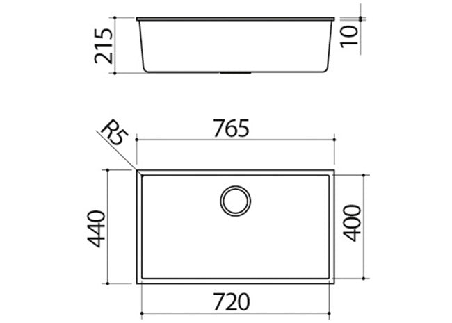 UNDERMOUNTED SQUARE BOWLS 72.5X40CM