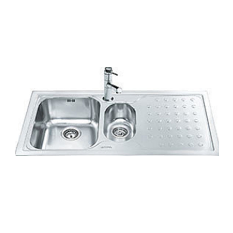 BUILT IN SINK 1 + 1/2 BOWL RIGHT TRAY 100 CM