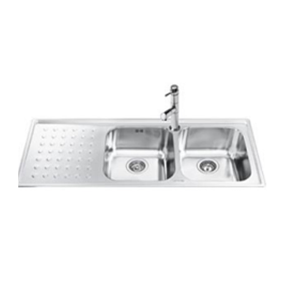 BUILT IN SINK UNIVERSALE 2 BOWL LEFT TRAY 116 CM