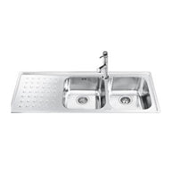BUILT IN SINK UNIVERSALE 2 BOWL LEFT TRAY 116 CM