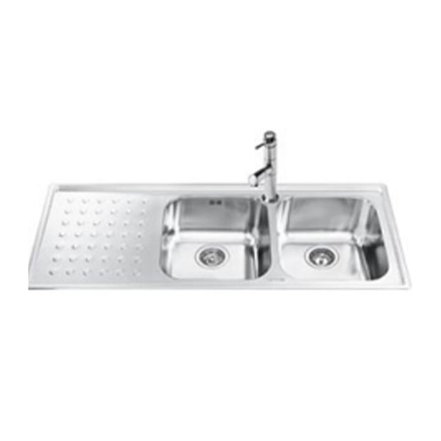 BUILT IN SINK UNIVERSALE 2 BOWL LEFT TRAY 116 CM