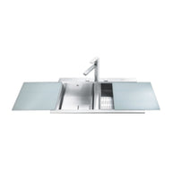 BUILT IN SINK WITH SLIDING GLASS COVER