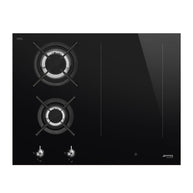MIXED HOB BLACK GLASS CLASSICA ULTRA LOW PROFILE 65 CM 2 GAS 2 INDUCTION