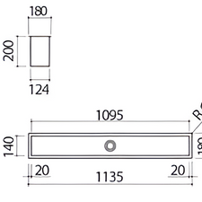 BUILT-IN FLUSH CHANNEL 120CM BLACK CHANNEL
