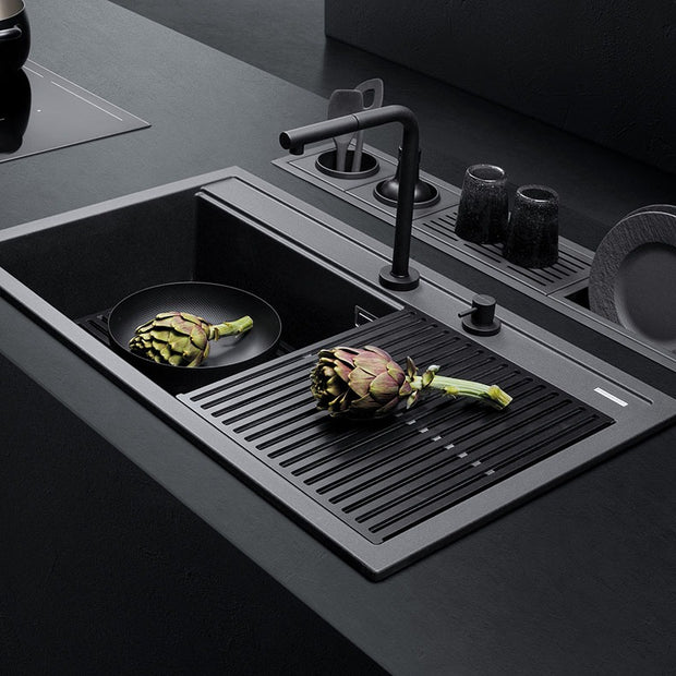 BUILT IN BARAZZA SINK BUILT-IN CITY GRANITE 90CM WITH TAP & KIT.ACC.