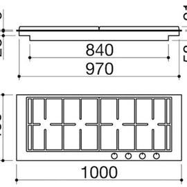 B-FREE BUILT IN  HOB 100CM