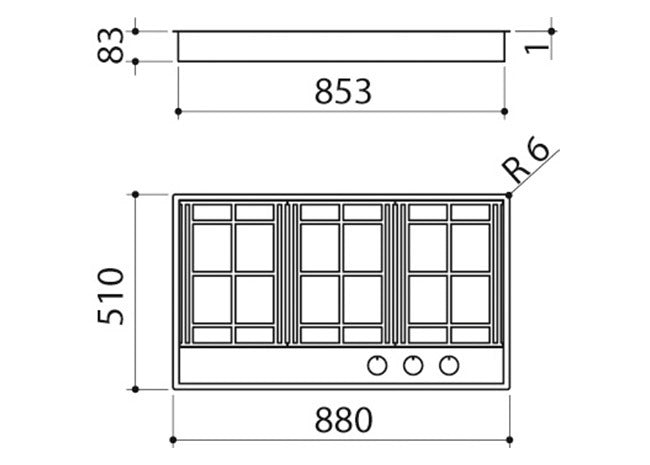 LAB EVOLUTION BUILT IN HOB 90CM