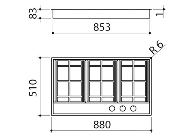 LAB EVOLUTION BUILT IN HOB 90CM