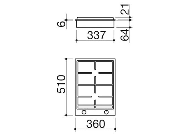 B-FREE BUILT IN  HOB 36CM