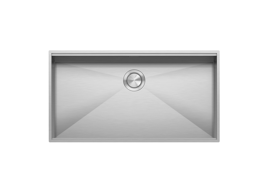 SQUARE BOWL R.0 WITH LOWERING FLUSH BUILT-IN 80X46CM INOX
