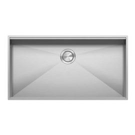 SQUARE BOWL R.0 WITH LOWERING FLUSH BUILT-IN 80X46CM INOX