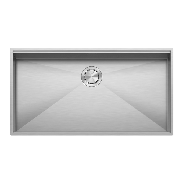 SQUARE BOWL R.0 WITH LOWERING FLUSH BUILT-IN 80X46CM INOX