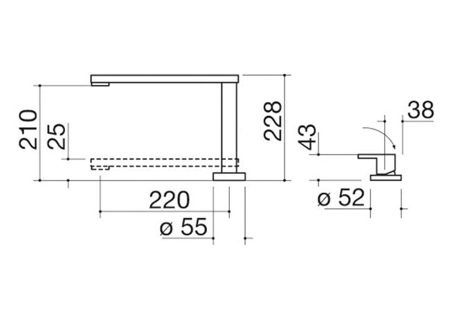 TAP MIXER B_FREE RETRACTIBLE UP & DOWN SATIN STAINLESS STEEL