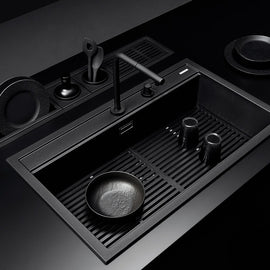 BUILT IN BARAZZA SINK BUILT-IN CITY GRANITE 90CM WITH TAP & KIT.ACC.