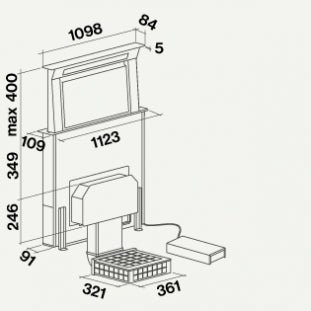 Downdraft Hood 120 cm 800 m³/h
