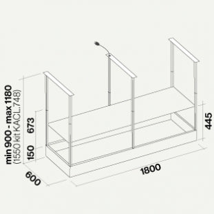 Spazio Island Hood 180 cm 600 M³/H