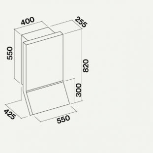 Rialto Wall Mounted Hood 50 cm 800 M³/H