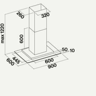 Exploit Island Hood 90 cm 800 M³/H
